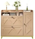 Okwish Schuhschrank, Natur, Holzwerkstoff, 110x100x24 cm, Garderobe,