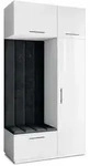 Masseno Garderobenschrank, Wei&szlig;, Schwarz, Holzwerkstoff, 5 F&auml;cher, 120x240x60...
