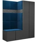 Mirjan24 Garderoben-Set, Graphit, Blau, Kunststoff, 158x186x46 cm, Garderobe,