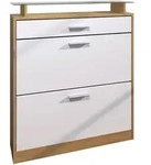 Vladon Schuhschrank, Wei&szlig;, Holzwerkstoff, 89x104x23 cm, Garderobe,