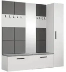 Masseno Garderobenschrank, Wei&szlig;, Holzwerkstoff, 7 F&auml;cher, 201.2x204x40 cm,