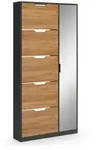 Vicco Schuhkipper, Anthrazit, Eiche, Holzwerkstoff, 2 F&auml;cher, Rechteckig,