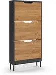 Vicco Schuhkipper, Anthrazit, Eiche, Holzwerkstoff, 3 Schubladen, Rechteckig,