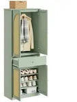SoBuy Kleiderschrank, Gr&uuml;n, Holzwerkstoff, 4 F&auml;cher, 1 Schubladen, 70x180x34...