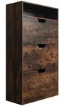 Relaxdays Schuhschrank, Anthrazit, Holzwerkstoff, Kunststoff, 80x140x24 cm,