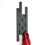 DanDiBo Wandgarderobe, Schwarz, Metall, 23x87x5 cm, Garderobe, Garderobenleisten &