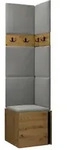 Mirjan24 Garderoben-Set, Eiche Artisan, Grau, Kunststoff, 42x186x46 cm,...