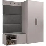 Mirjan24 Garderoben-Set, Grau, Kaschmir, Holzwerkstoff, Textil, Rechteckig,...