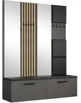 Masseno Garderobenschrank, Grau, Holzwerkstoff, 4 F&auml;cher, 161.2x204x40 cm,