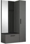 Masseno Garderobenschrank, Grau, Holzwerkstoff, 5 F&auml;cher, 120.6x204x40 cm,