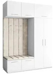 Masseno Garderobenschrank, Wei&szlig;, Beige, Holzwerkstoff, 5 F&auml;cher, 180x240x60...