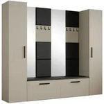 Masseno Garderobenschrank, Kaschmir, Holzwerkstoff, 10 F&auml;cher, 241.2x204x40 cm,