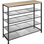 tectake Schuhregal, Natur, Metall, Rechteckig, 100x93x30.5 cm, Garderobe,