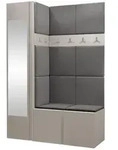 Mirjan24 Garderoben-Set, Kaschmir, Grau, Kunststoff, 124x186x46 cm, Garderobe,