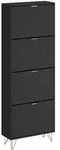 Vicco Schuhschrank, Schwarz, Holzwerkstoff, 4 Schubladen, Rechteckig,...