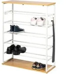 eluno Schuhregal,, Wei&szlig;, Metall, 70x90x28 cm, Garderobe, Schuhaufbewahrung,