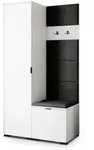 Masseno Garderobenschrank, Wei&szlig;, Schwarz, Holzwerkstoff, 3 F&auml;cher, 95x181x51...