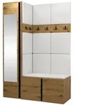 Mirjan24 Garderoben-Set, Eiche Artisan, Wei&szlig;, Kunststoff, 124x186x46 cm,...