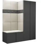 Mirjan24 Garderoben-Set, Graphit, Beige, Kunststoff, 158x186x46 cm, Garderobe,