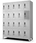 Muralo Mehrzweckschrank, Hellgrau, Metall, 136x172x45 cm, Garderobe,