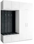Masseno Garderobenschrank, Wei&szlig;, Schwarz, Holzwerkstoff, 5 F&auml;cher, 200x240x60...