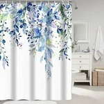 Duschvorhang, Blau, Textil, 240x200 cm, Badtextilien, Duschvorh&auml;nge