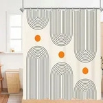 Duschvorhang, Mehrfarbig, Textil, 180x160 cm, Badtextilien, Duschvorh&auml;nge