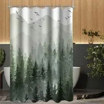 Duschvorhang, Gr&uuml;n, Textil, 160x160 cm, Badtextilien, Duschvorh&auml;nge