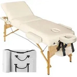 tectake Massageliege, Beige, Holz, 102x90x218 cm, Freizeit, Wellness, K&ouml;rperpflege,