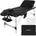 tectake Massageliege, Schwarz, Metall, 108x90x212 cm, Freizeit, Wellness,