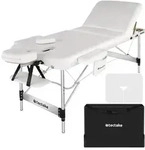tectake Massageliege, Wei&szlig;, Metall, 103x90x212 cm, Freizeit, Wellness,
