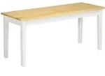 Homcom Sitzbank, Natur, Wei&szlig;, Holz, 36x45x102 cm, Esszimmer, B&auml;nke, Sitzb&auml;nke