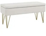 Homcom Truhenbank, Creme, Holzwerkstoff, 40x49x100 cm, Esszimmer, B&auml;nke, Sitzb&auml;nke
