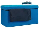 Relaxdays Sitzbank, Blau, Holzwerkstoff, Textil, 38x38x76 cm, Wohnzimmer,...