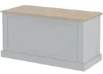 Mid.you Truhe Binz, Grau, Eiche, Holzwerkstoff, 90x45x40 cm, Deckel, Ordnen &