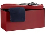 Relaxdays Truhenbank, Dunkelrot, Holzwerkstoff, Kunststoff, Textil, 38x38x76 cm,