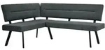 Beautysofa Eckbank, Anthrazit, Metall, L-Form, 192x153 cm, Esszimmer, B&auml;nke,