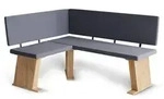 Vicco Esszimmer-Eckbank, Eiche, Anthrazit, Holzwerkstoff, 2-Sitzer, Rechteckig,