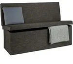 Relaxdays Sitzbank, Dunkelbraun, Holzwerkstoff, Textil, 114x73x38 cm, Wohnzimmer,