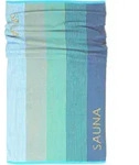Lashuma Saunahandtuch, T&uuml;rkis, Beige, Textil, Gestreift, Rechteckig, 85x200 cm,