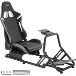 tectake Gamingstuhl, Schwarz, Schwarz, Metall, 57x62x220 cm, Kinderzimmer &