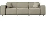 WFL Group Gartensofa, Taupe, Textil, 3-Sitzer, F&uuml;llung: Polyurethan (Pur),...