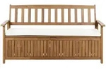 Beliani Gartenbank, Creme, Braun, Wei&szlig;, Holz, 160x91x60 cm, Gartenm&ouml;bel,