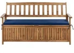 Beliani Gartenbank, Braun, Blau, Holz, 160x91x60 cm, Gartenm&ouml;bel, Gartenb&auml;nke