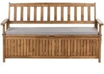 Beliani Gartenbank, Braun, Dunkelgrau, Holz, 160x91x60 cm, Gartenm&ouml;bel,...