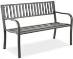 Relaxdays Gartenbank, Grau, Metall, 2-Sitzer, 127.5x82x59.5 cm, Gartenm&ouml;bel,