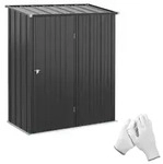 Okwish Gartenschrank, Schwarz, Metall, 94.5x196x161.5 cm, Aufbewahrung &