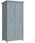 Outsunny Gartenschrank, Grau, Holz, 2 F&auml;cher, 54x170x85 cm, Aufbewahrung &