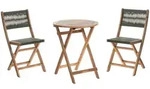 Beliani Bistro-Set, Gr&uuml;n, Hellbraun, Holz, Balkonm&ouml;bel, Balkonm&ouml;bel-Set