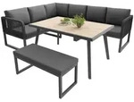 Okwish Gartenm&ouml;bel-Set, Grau, Metall, Loungem&ouml;bel, Gartenlounge-Sets